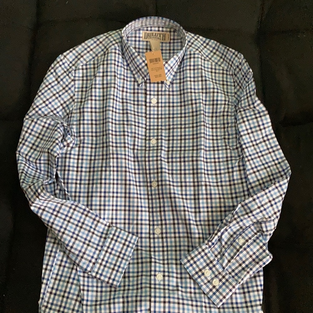 Duluth Trading plaid button down shirt